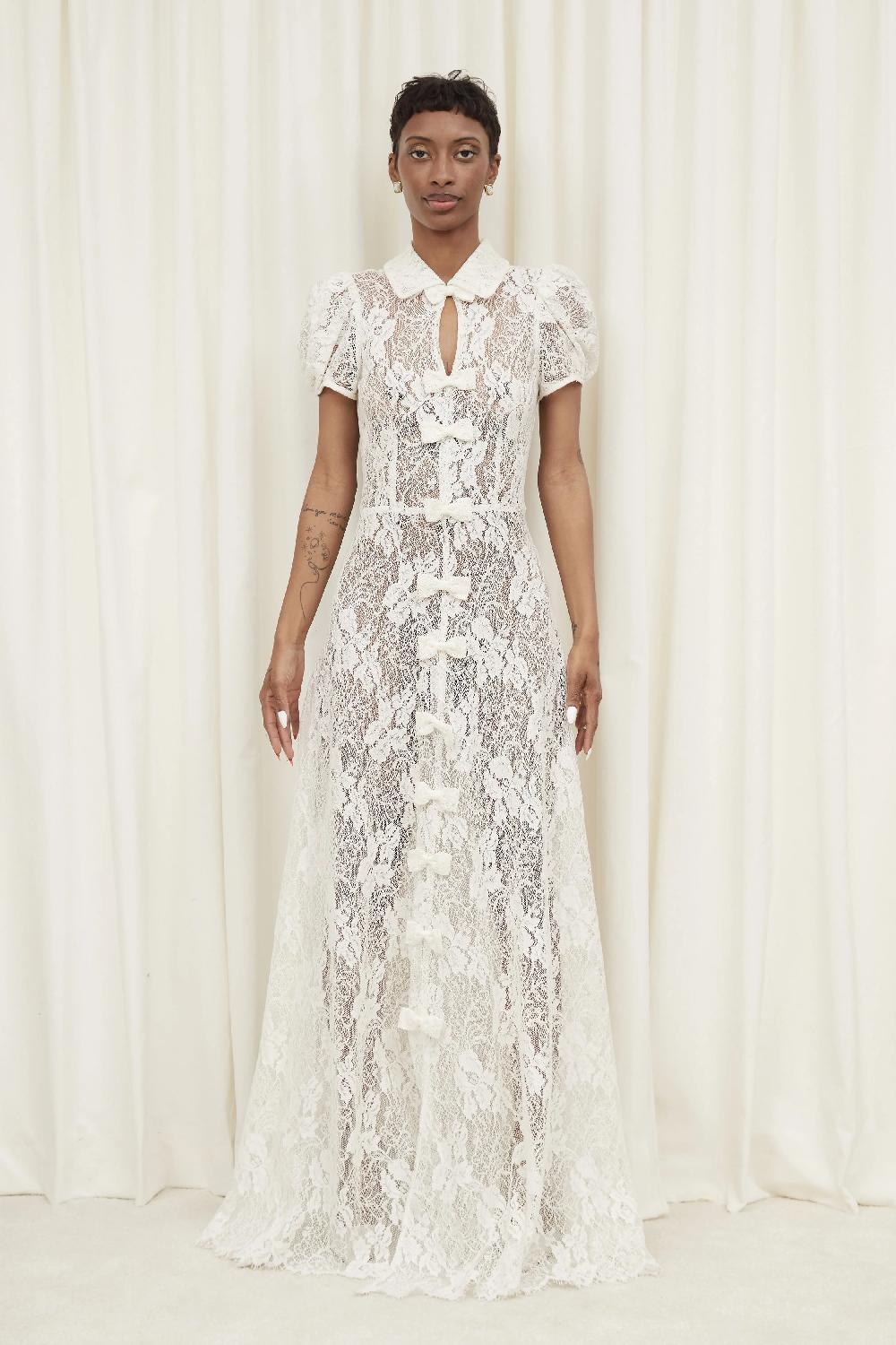 tanner fletcher Dorris French Lace Gown