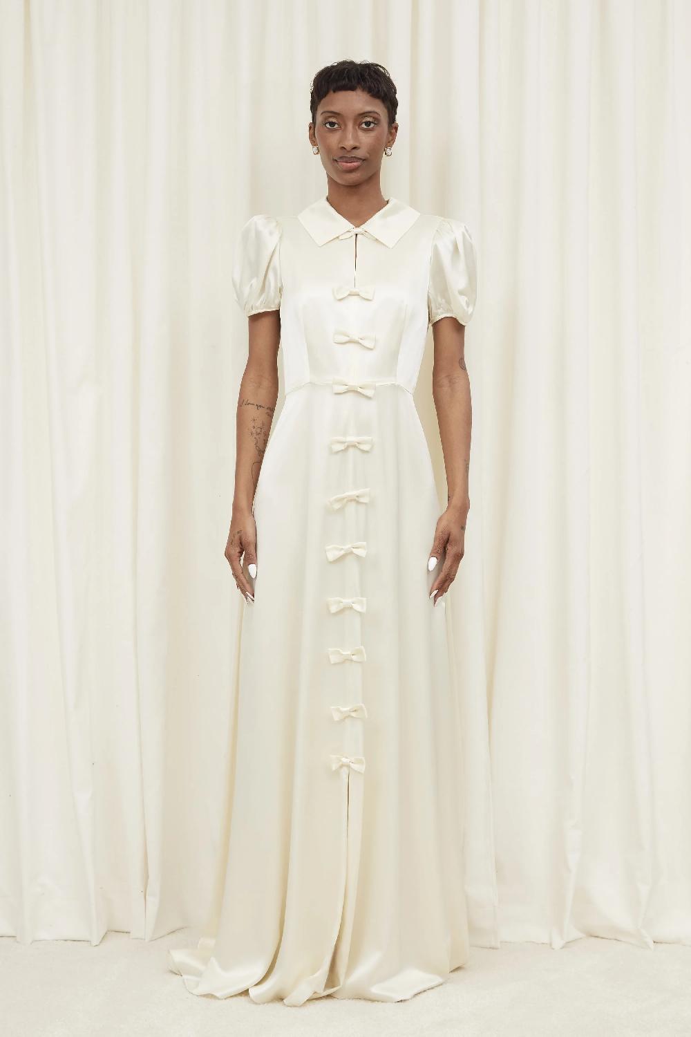 tanner fletcher Dorris Puff Sleeve Gown