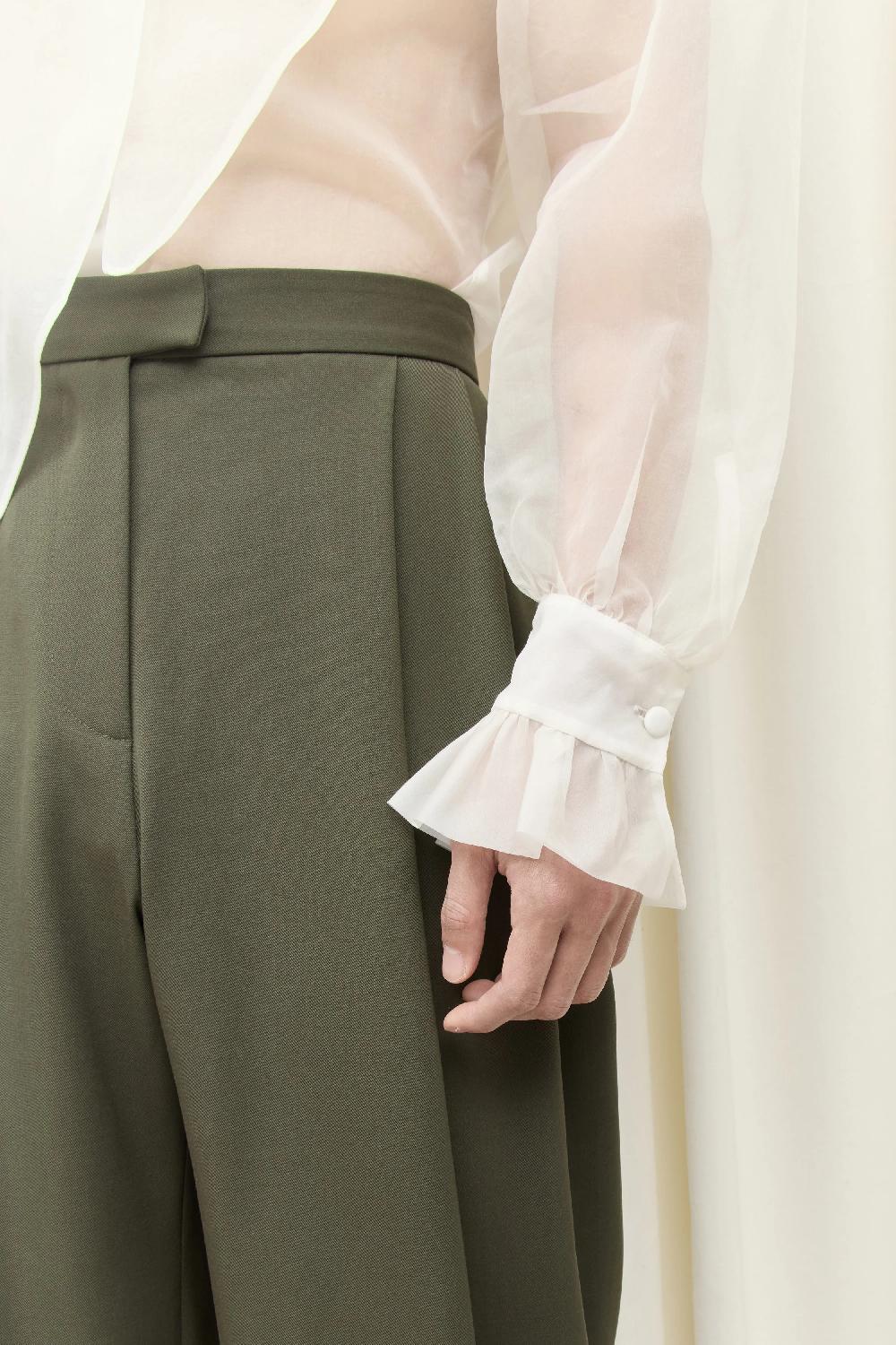 Tanner Fletcher Eddie Pleated Wool Trouser