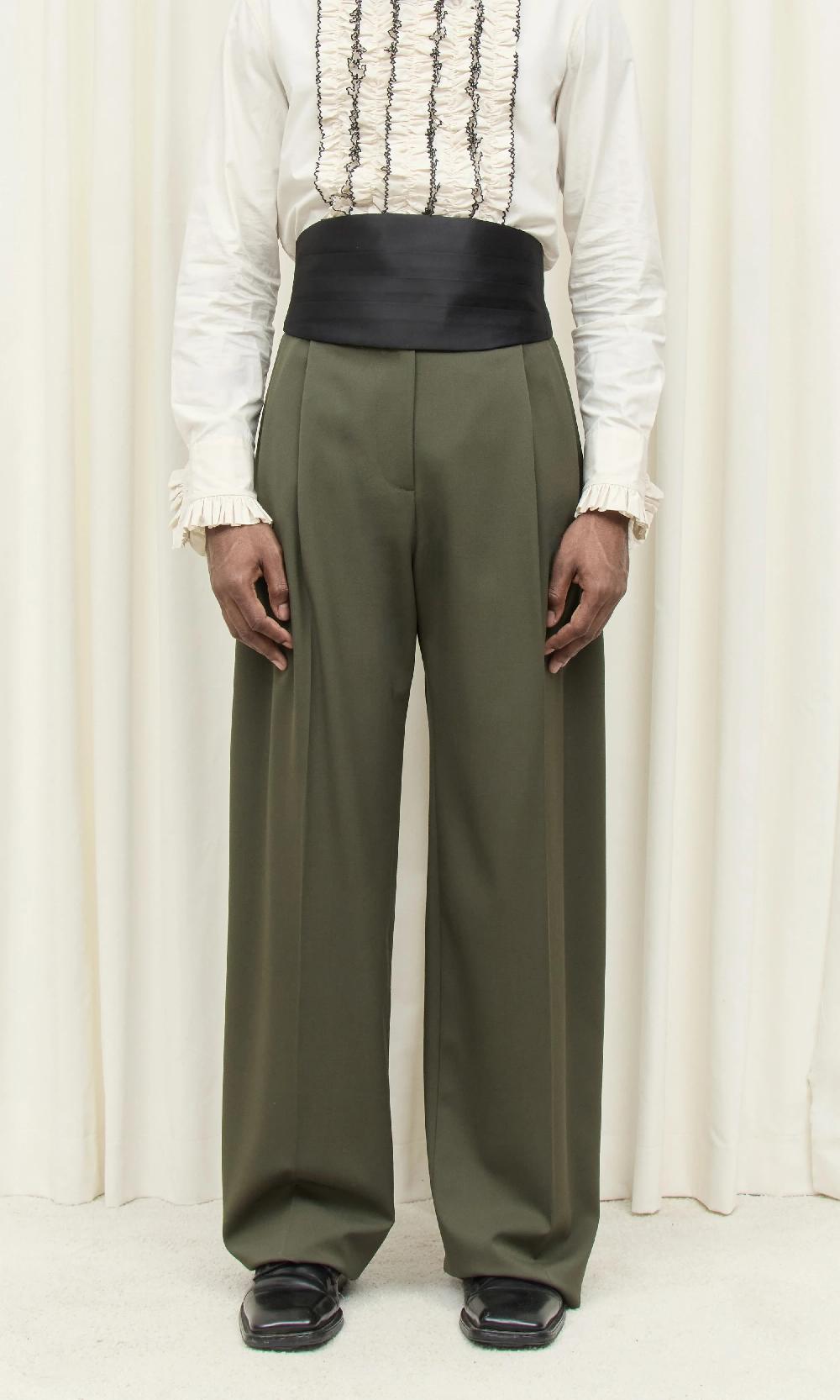 tanner fletcher Eddie Pleated Wool Trouser