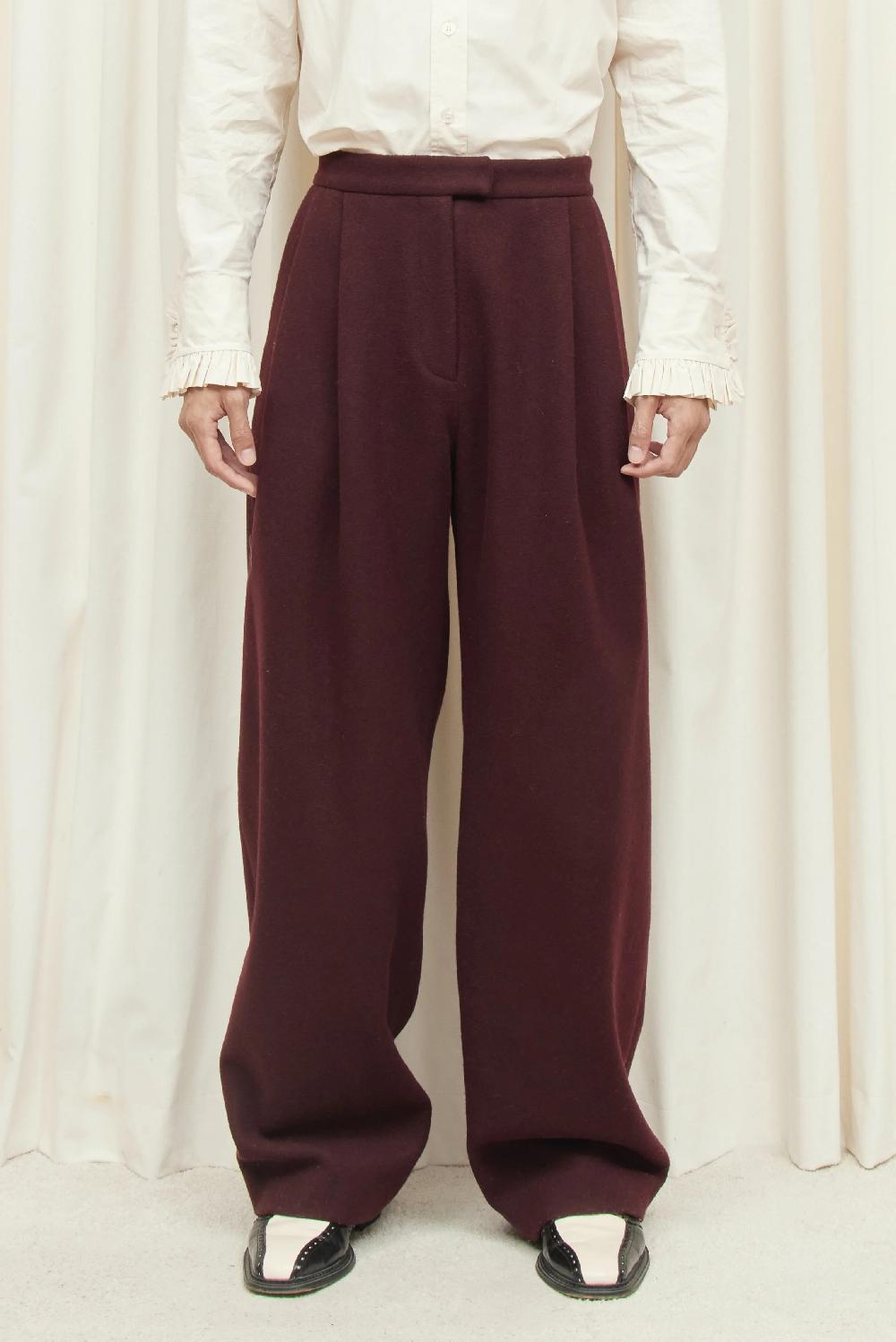 tanner fletcher Eddie Pleated Wool Trouser