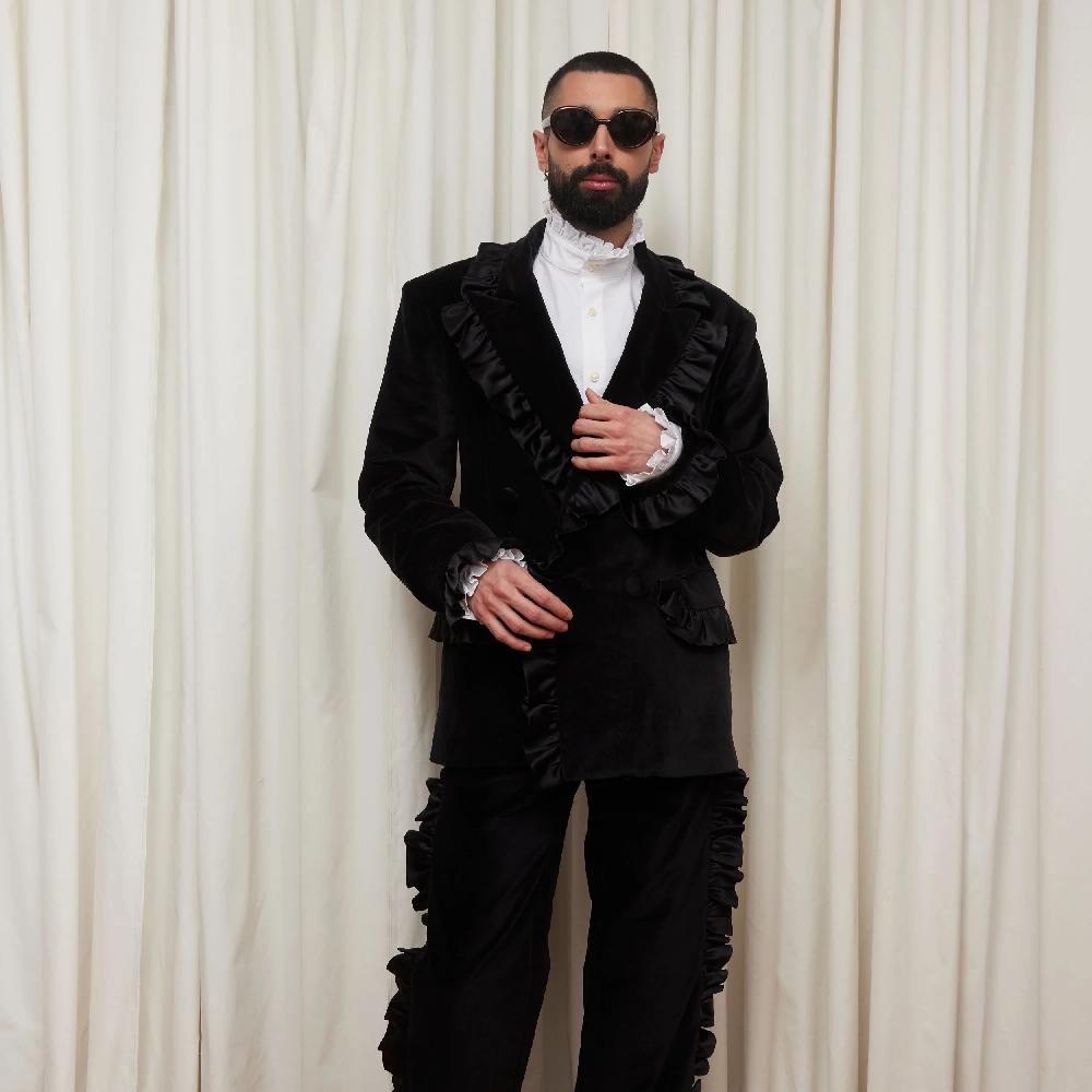 Tanner Fletcher Florence Ruffle Trim Blazer