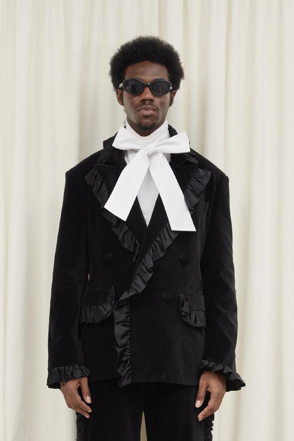 tanner fletcher Florence Ruffle Trim Blazer