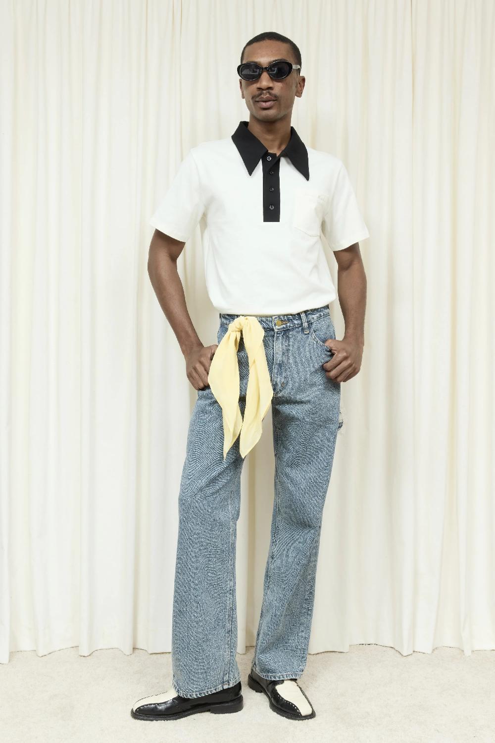 Tanner Fletcher Frank Oversized Collar Polo
