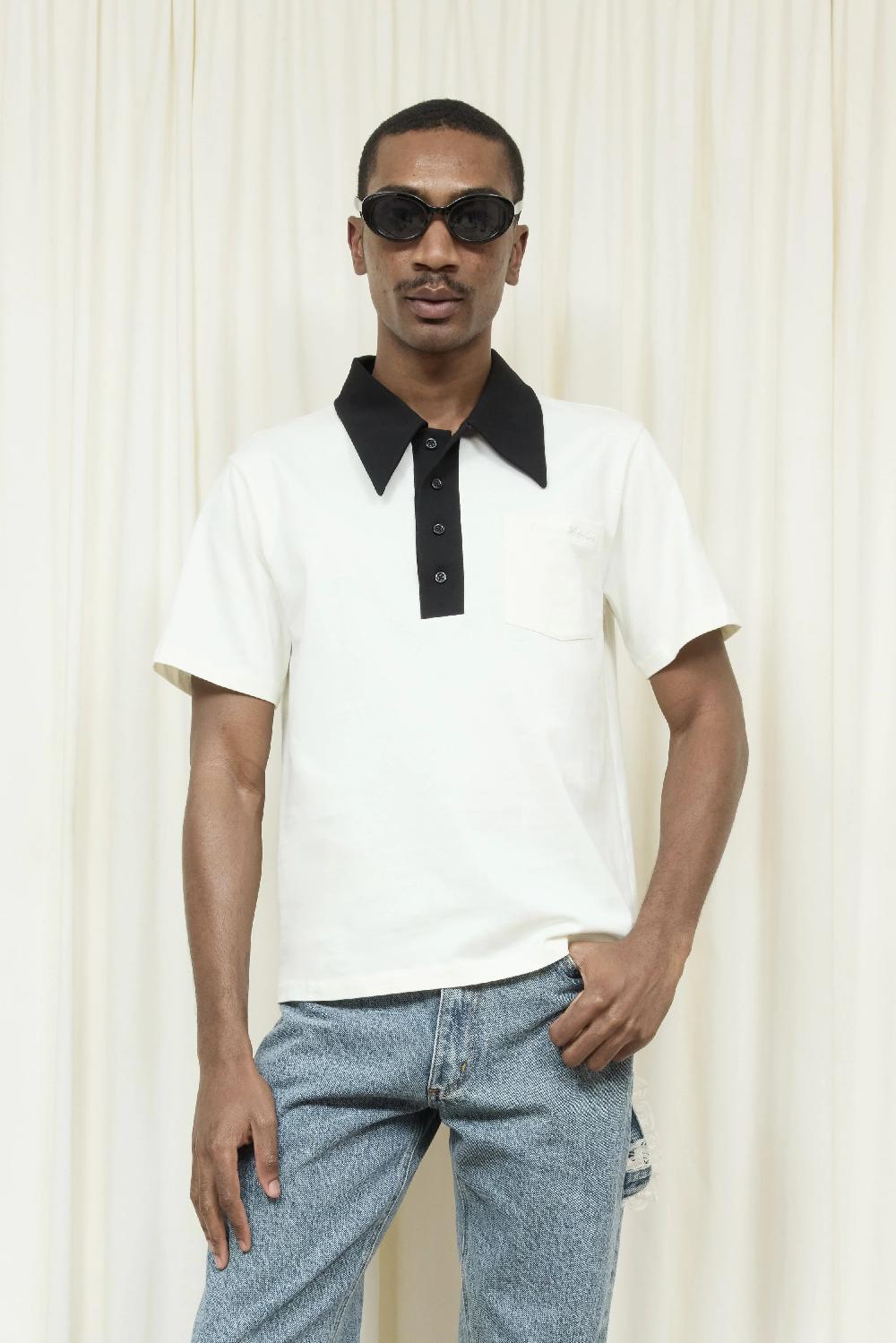 Tanner Fletcher Frank Oversized Collar Polo
