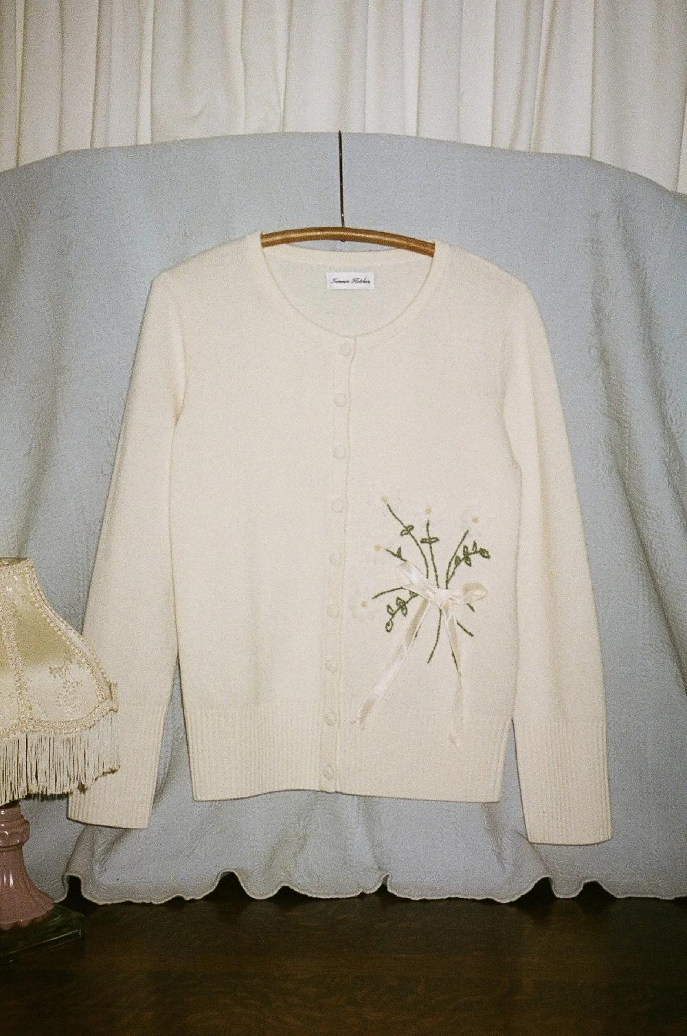 tanner fletcher Gladys Daisy Embroidered Cardigan