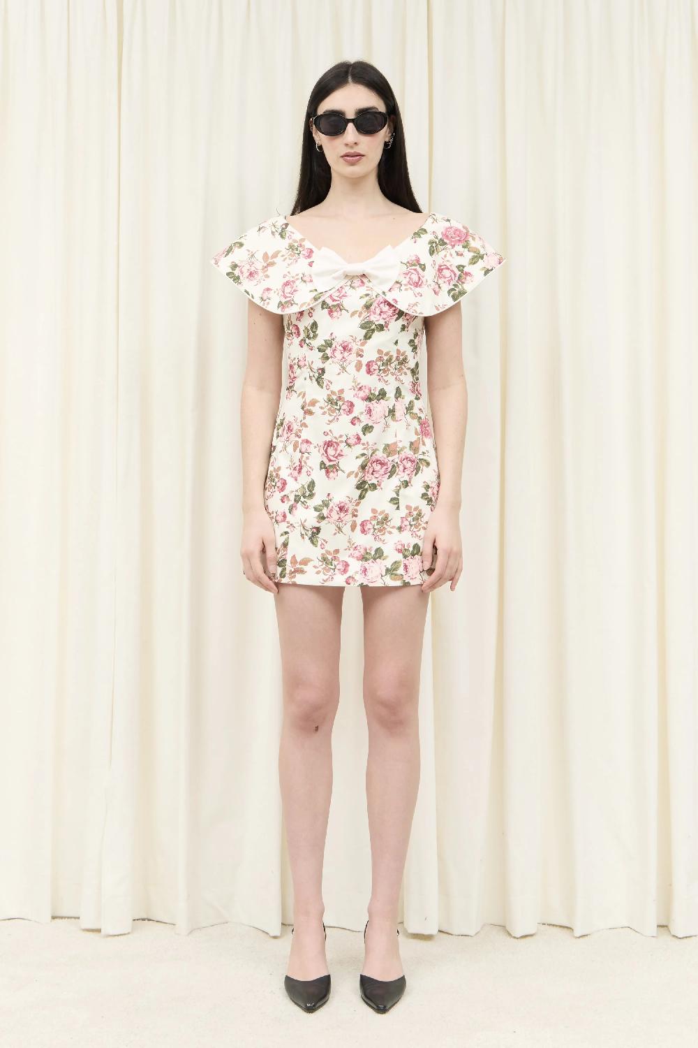 Tanner Fletcher Gretchen Wide Neck Mini Dress