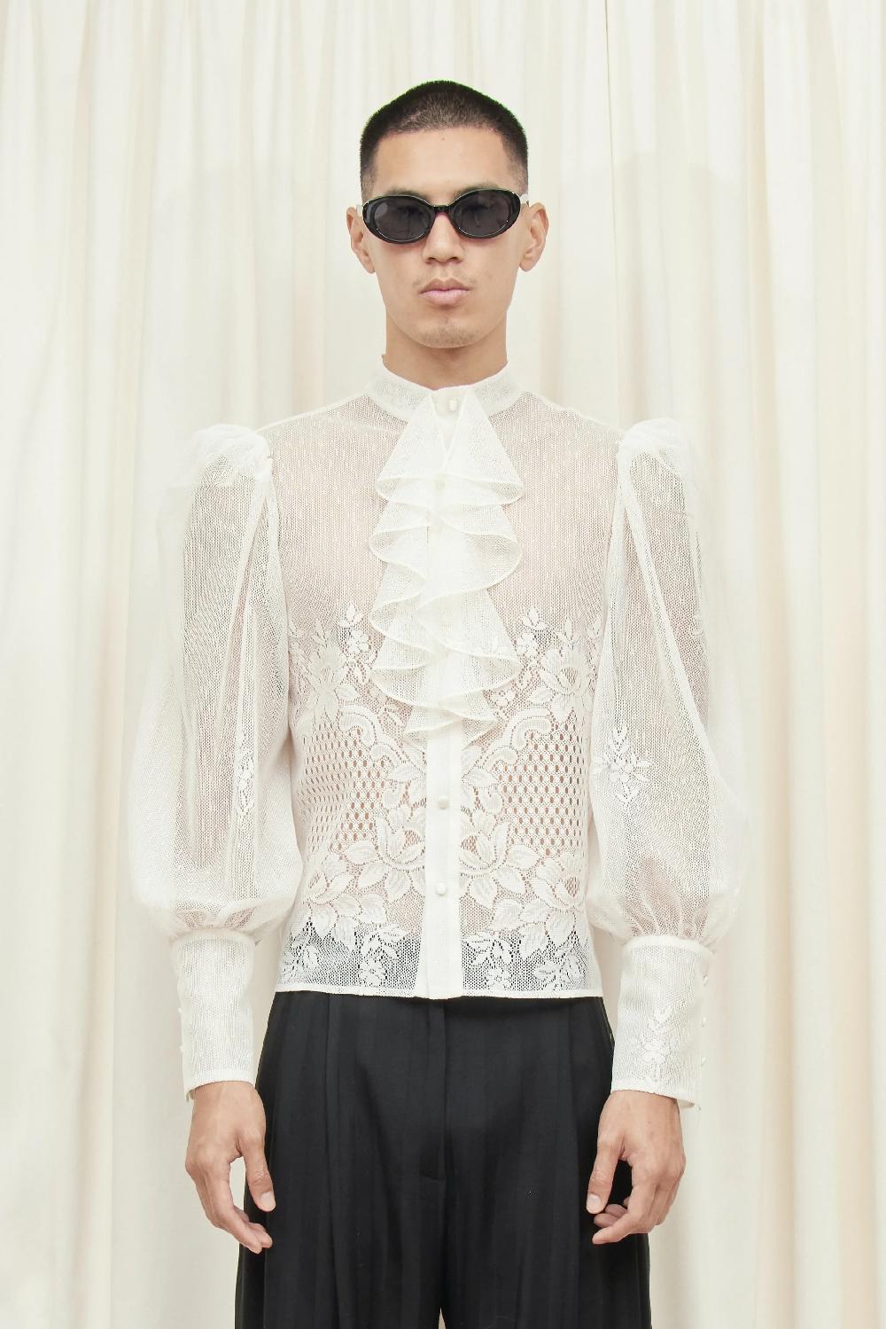 Tanner Fletcher Harry Lace Ruffle Blouse