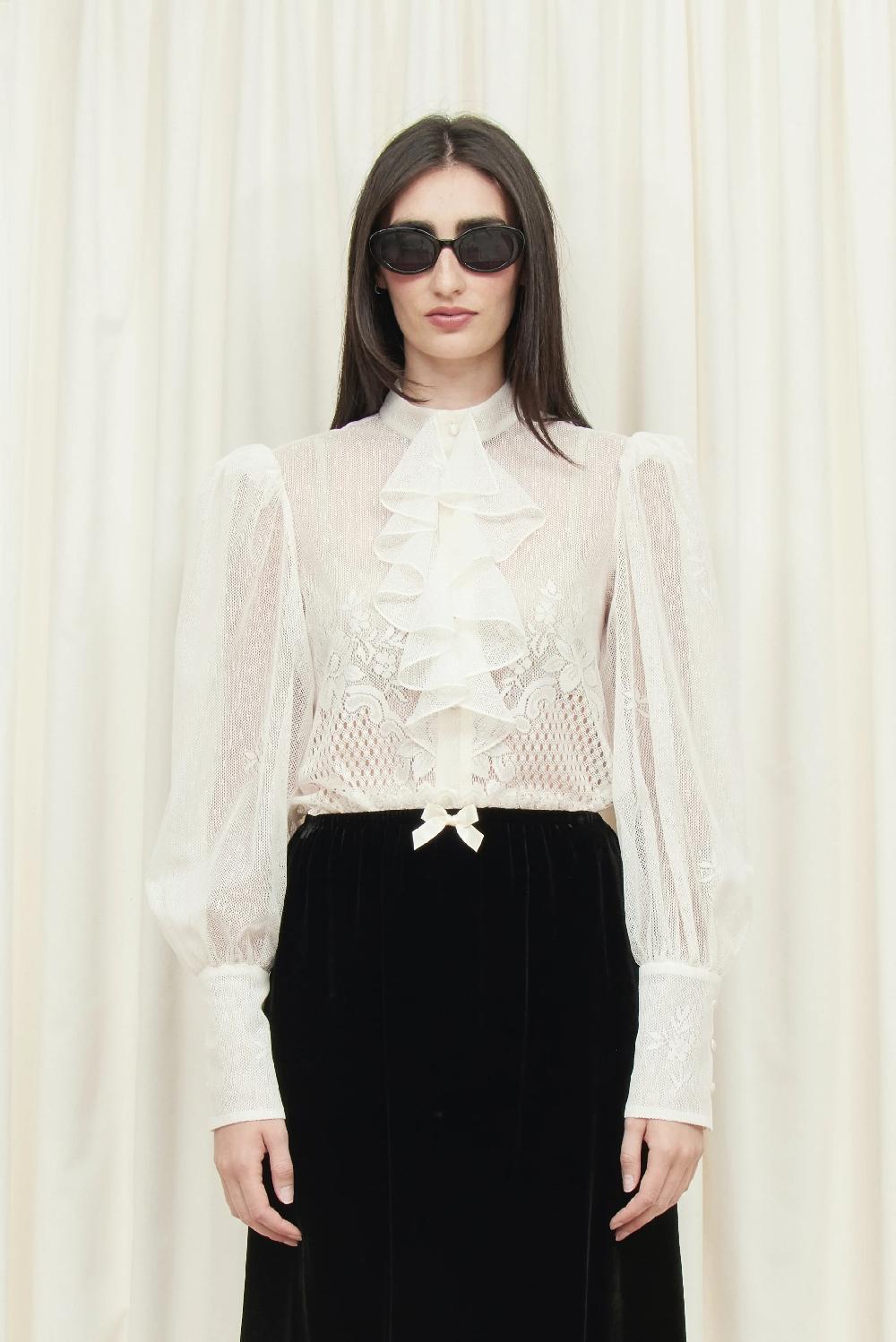 Tanner Fletcher Harry Lace Ruffle Blouse