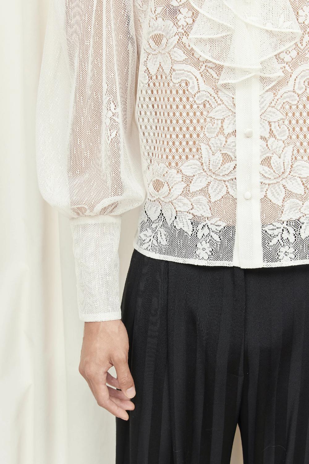 Tanner Fletcher Harry Lace Ruffle Blouse