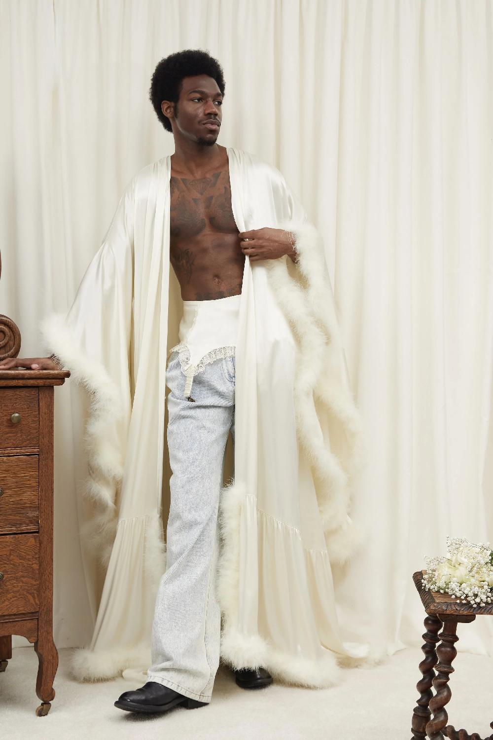 Tanner Fletcher Helen Feather Trim Robe