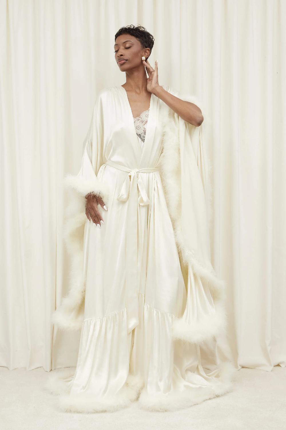 Tanner Fletcher Helen Feather Trim Robe