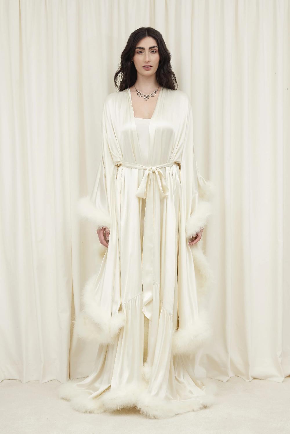 tanner fletcher Helen Feather Trim Robe