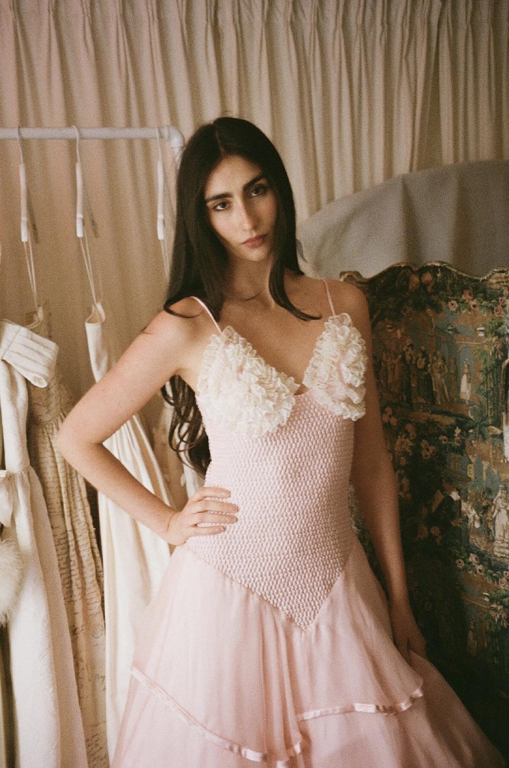Tanner Fletcher Henrietta Lace Smocked Midi Dress