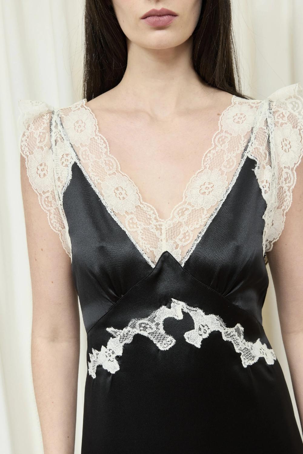 Tanner Fletcher Irene Lace Trim Midi Dress