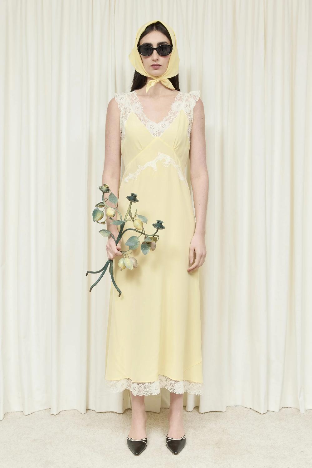 tanner fletcher Irene Lace Trim Midi Dress