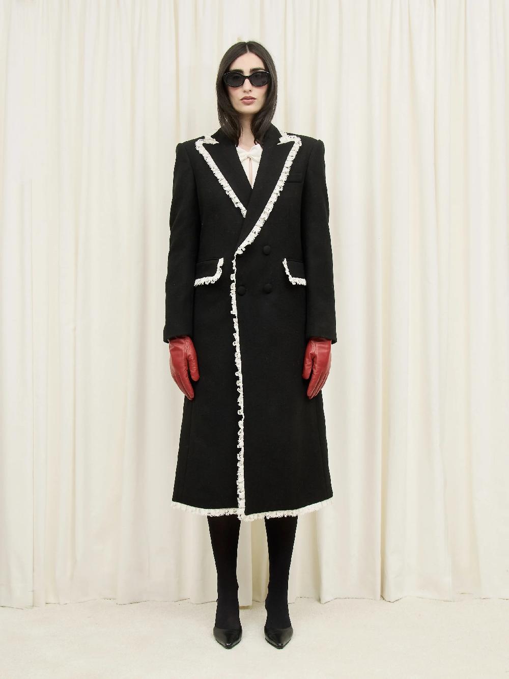 Tanner Fletcher Jackie Lace Trim Leather Gloves