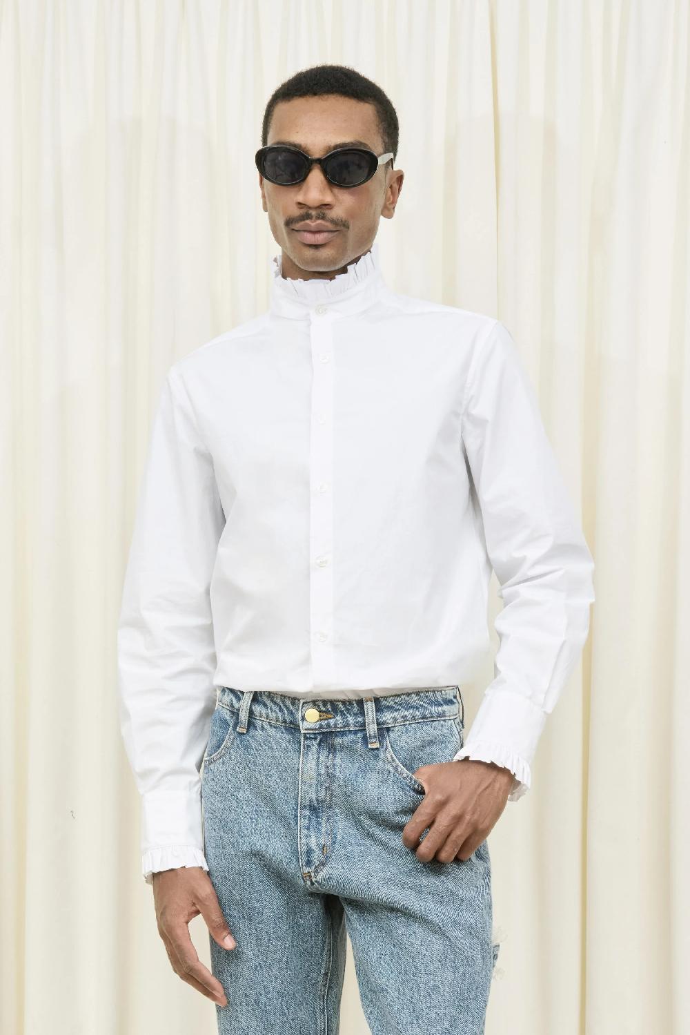 tanner fletcher Julien Ruffle Collar Shirt