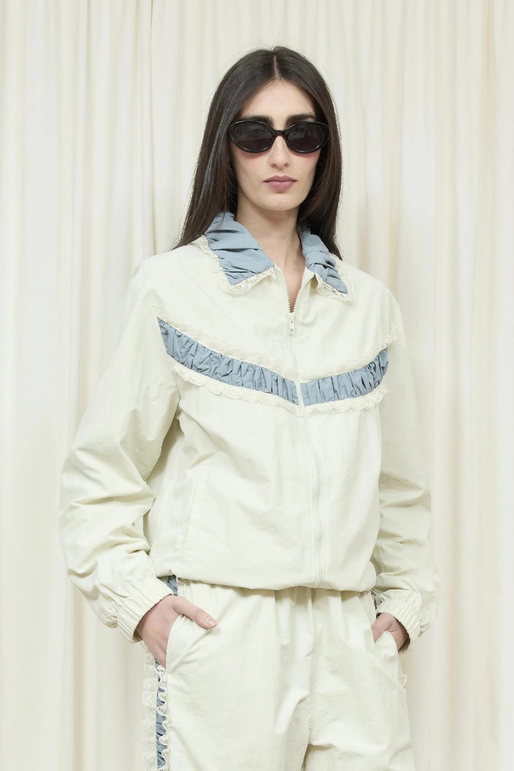 Tanner Fletcher Kennedy Ruched Stripe Track Jacket