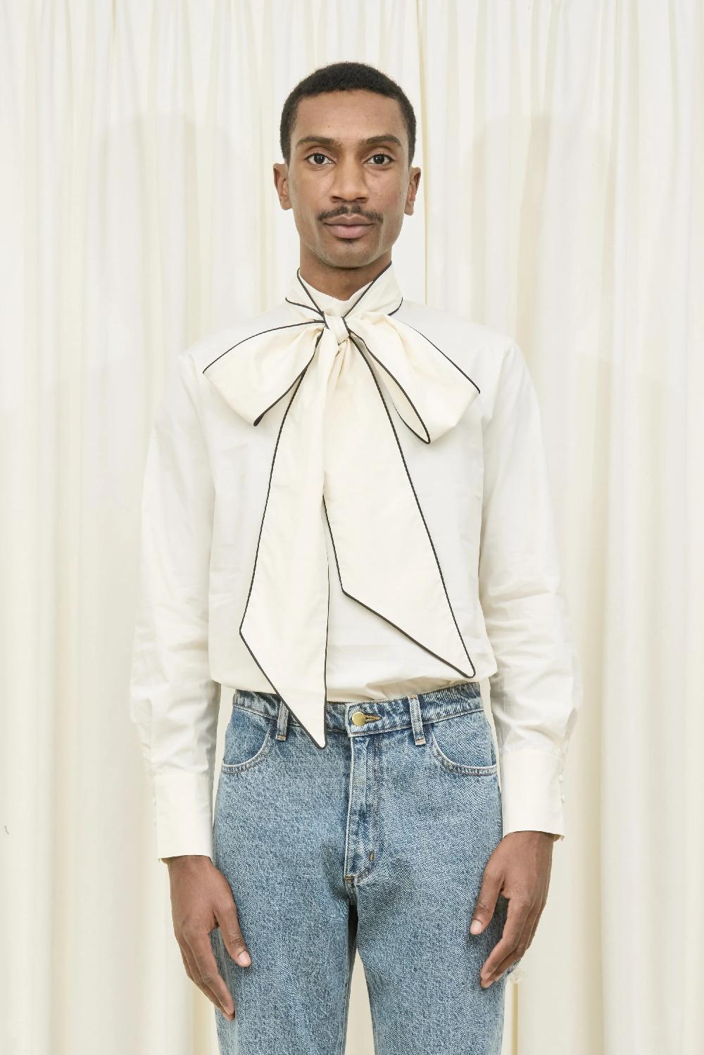 Tanner Fletcher Laurence Piped Pussybow Shirt