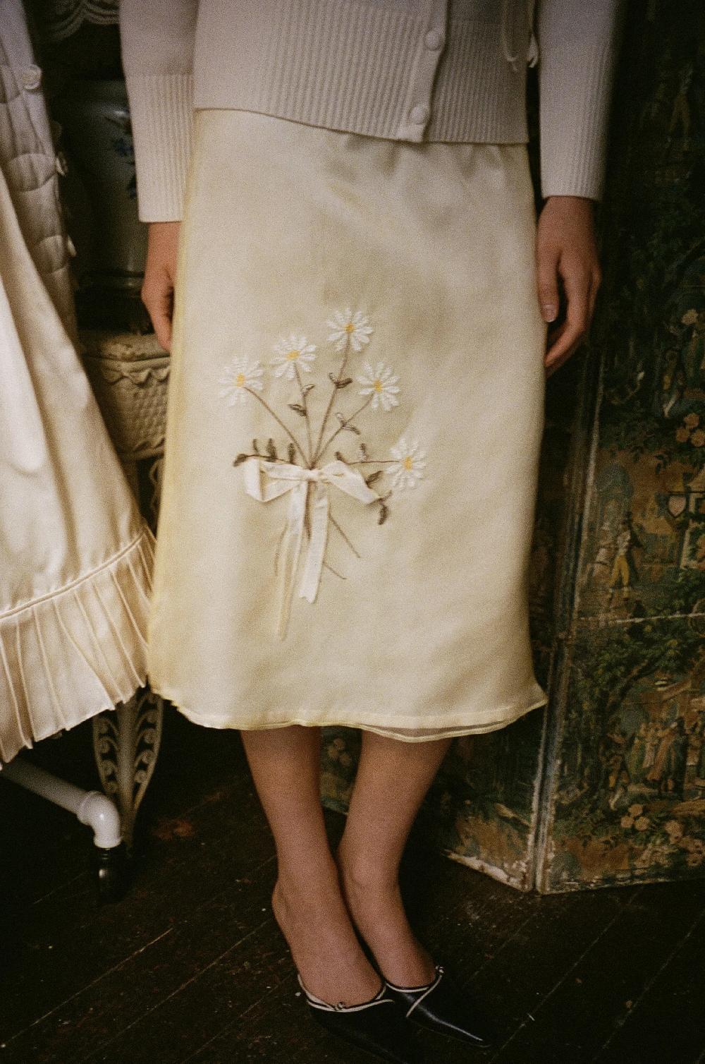Tanner Fletcher Lisel Daisy Embroidered Skirt