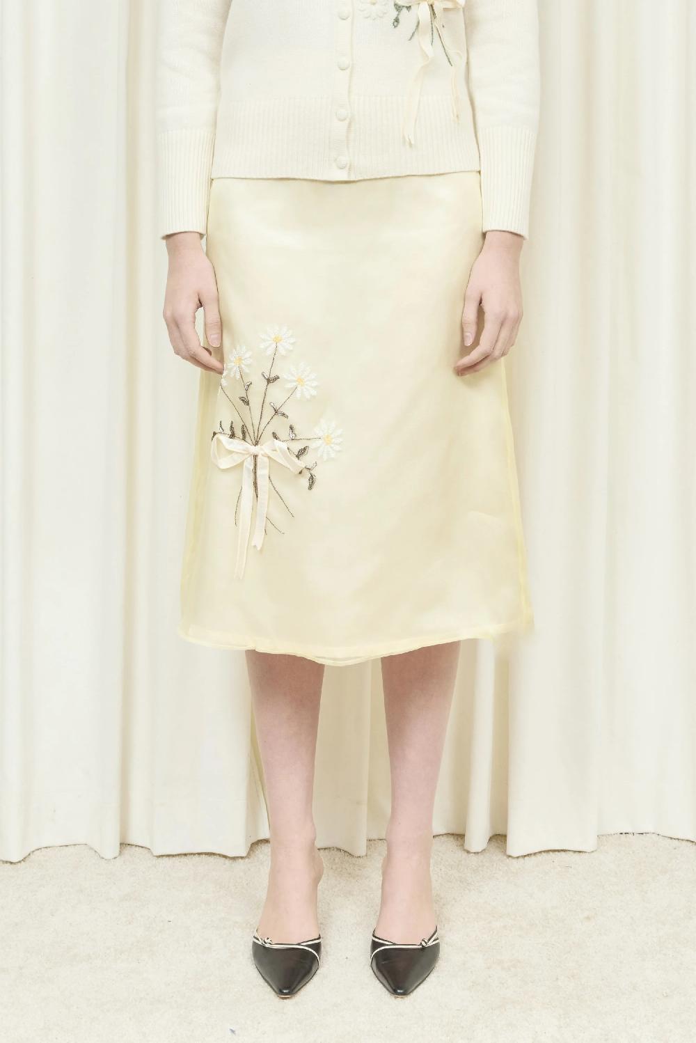 Tanner Fletcher Lisel Daisy Embroidered Skirt