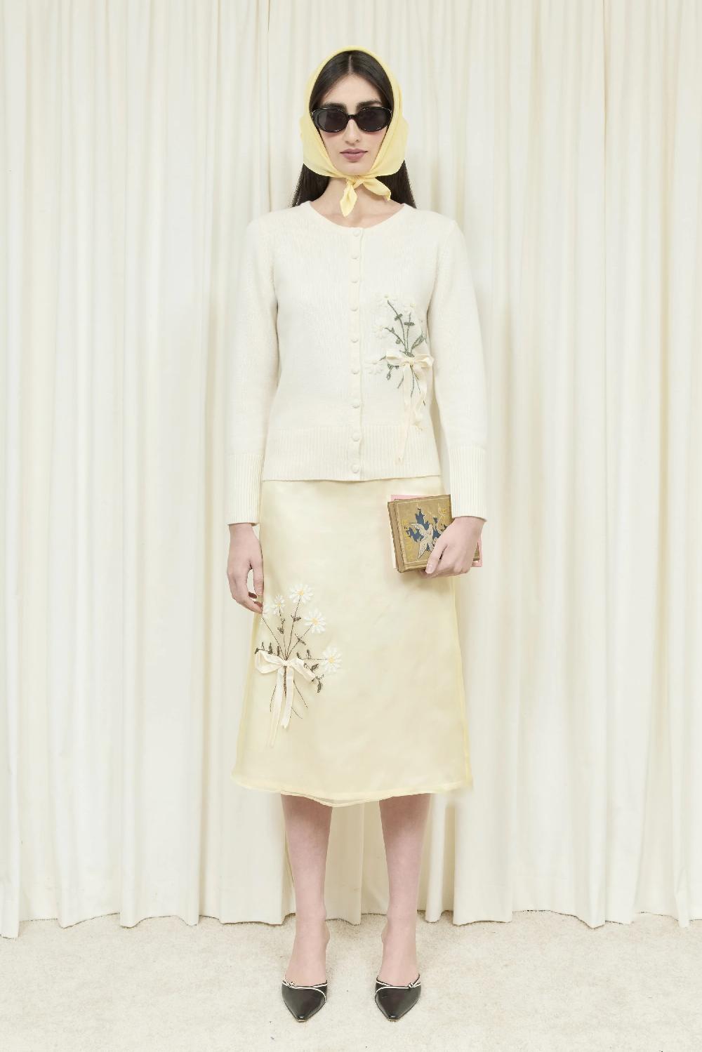 tanner fletcher Lisel Daisy Embroidered Skirt