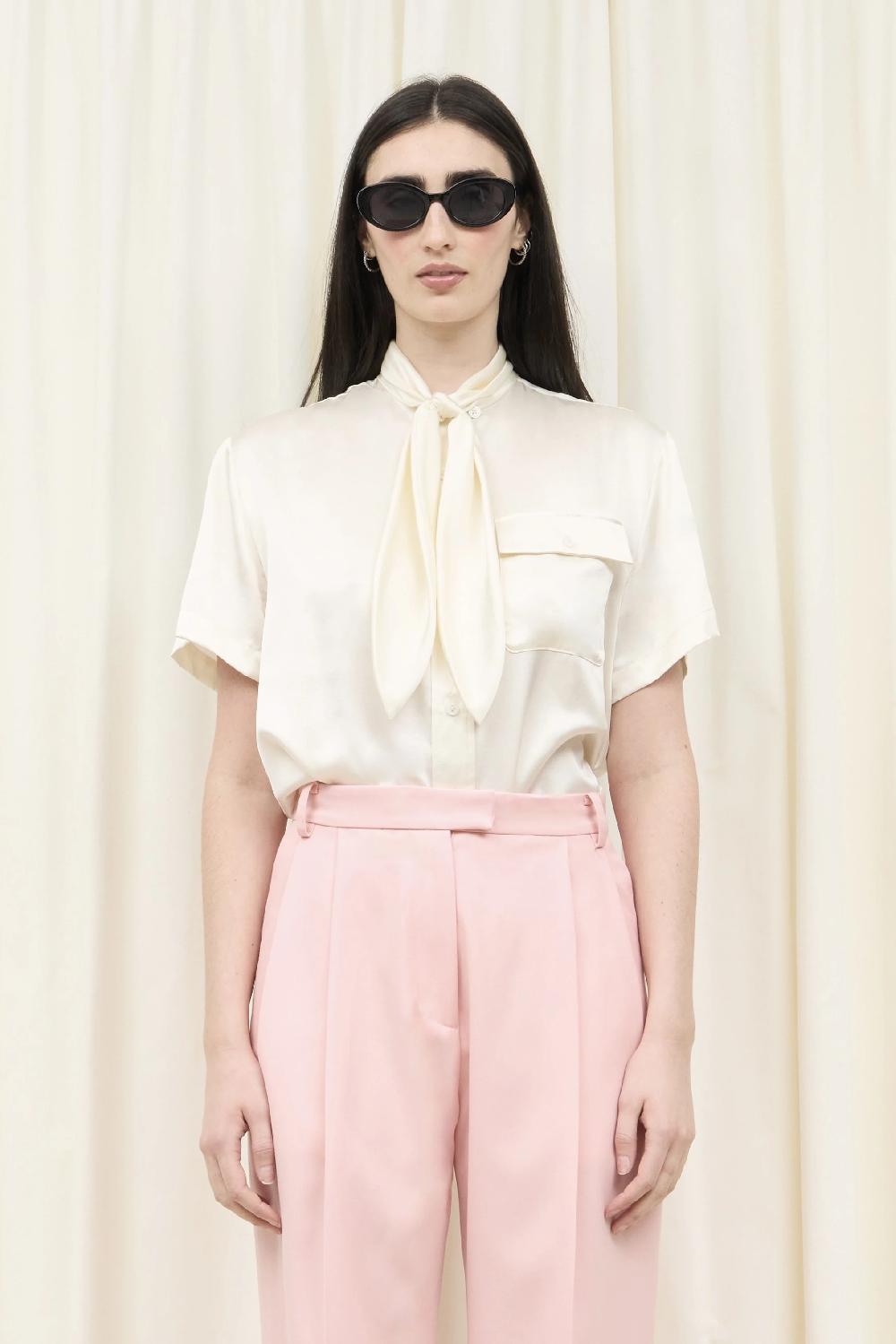 Tanner Fletcher Luther Silk Charmeuse Sailor Shirt