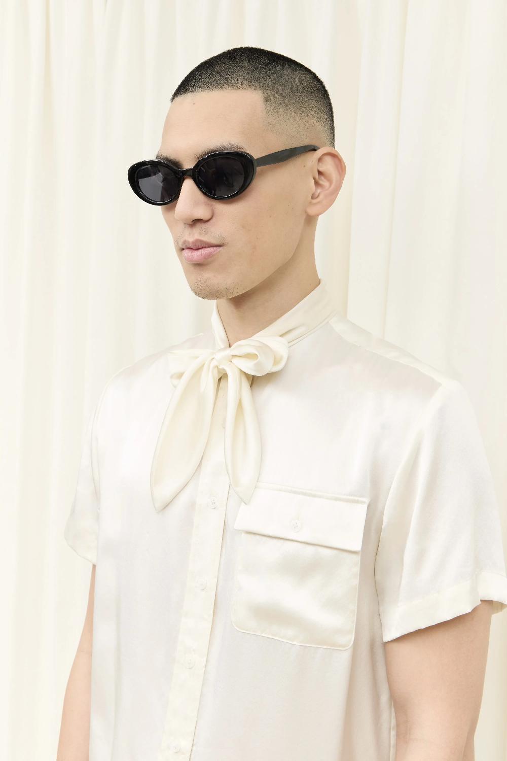 Tanner Fletcher Luther Silk Charmeuse Sailor Shirt