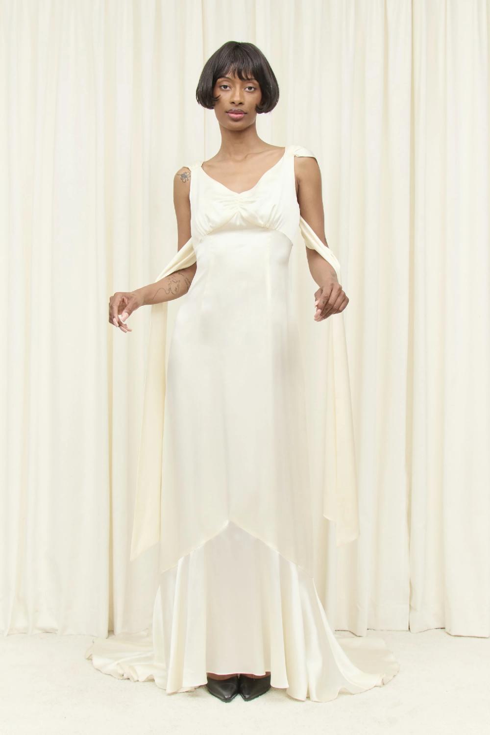 Tanner Fletcher Margaret Charmeuse Scarf Gown