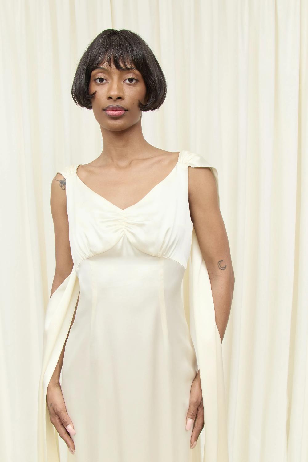 Tanner Fletcher Margaret Charmeuse Scarf Gown