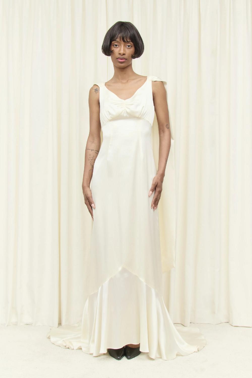 tanner fletcher Margaret Charmeuse Scarf Gown