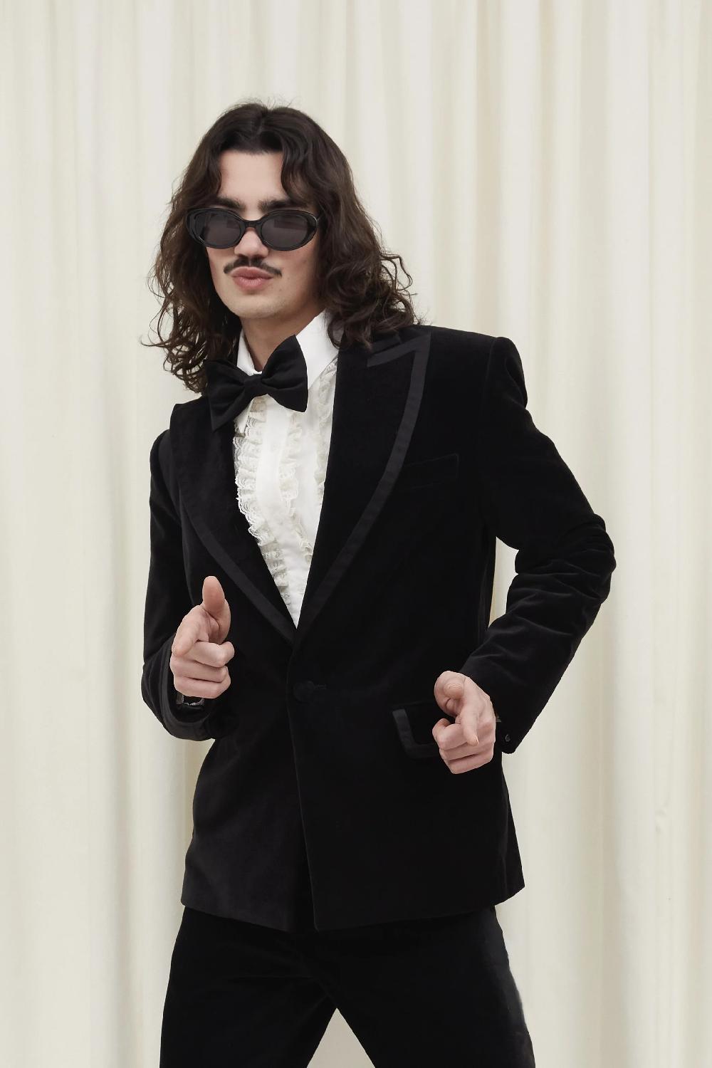 Tanner Fletcher Norman Velvet Tuxedo Blazer