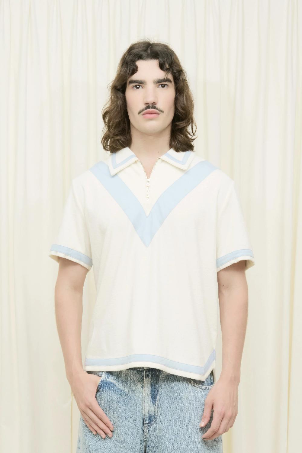 Tanner Fletcher Orson Velour Quarter Zip Polo