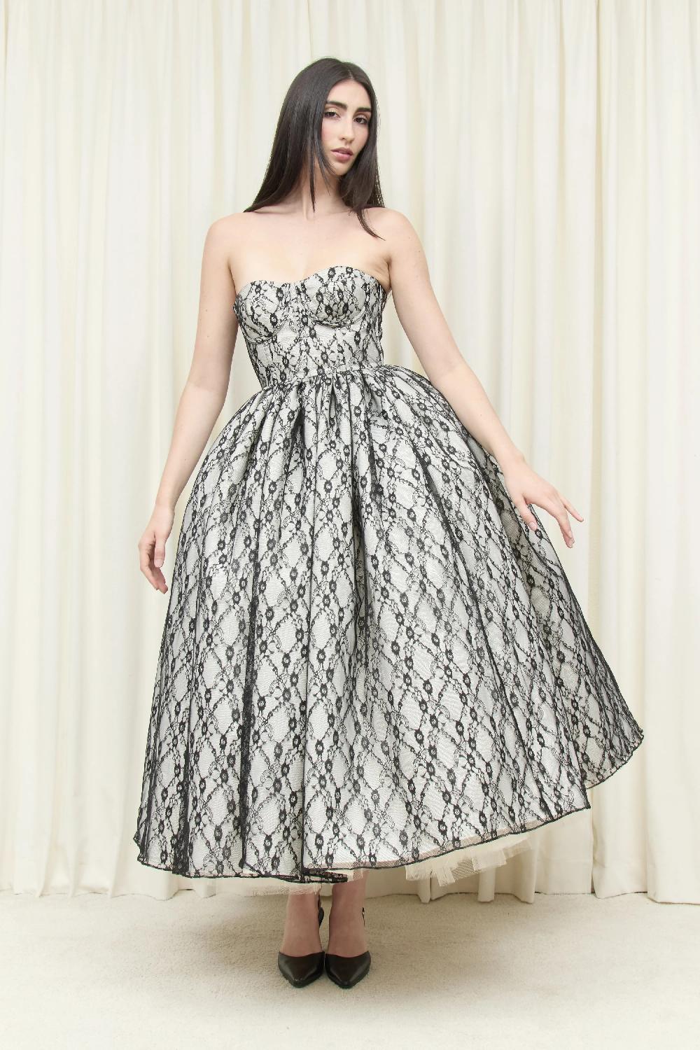 Tanner Fletcher Percy Lace Layered Ballgown