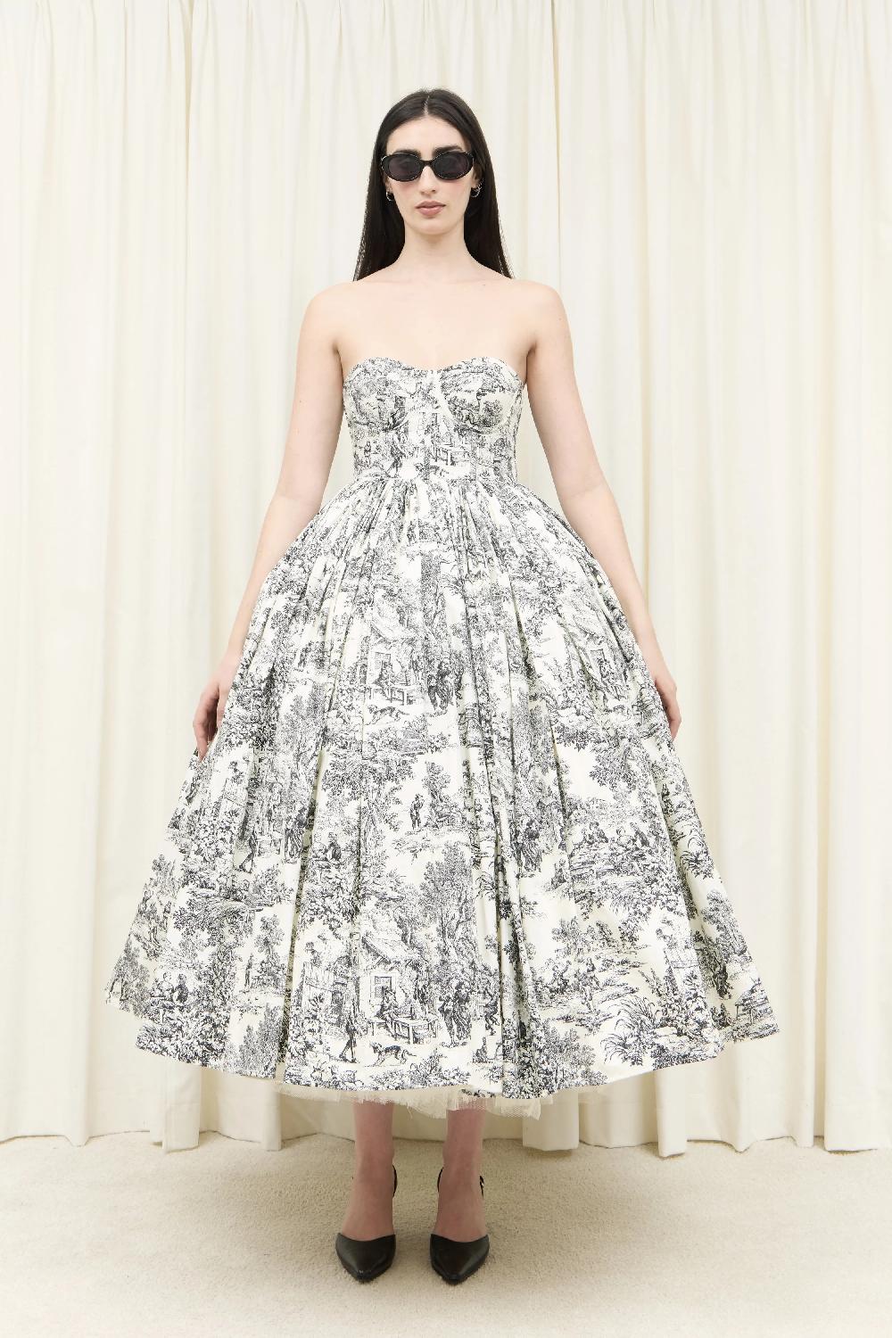 tanner fletcher Percy Toile Bustier Ballgown