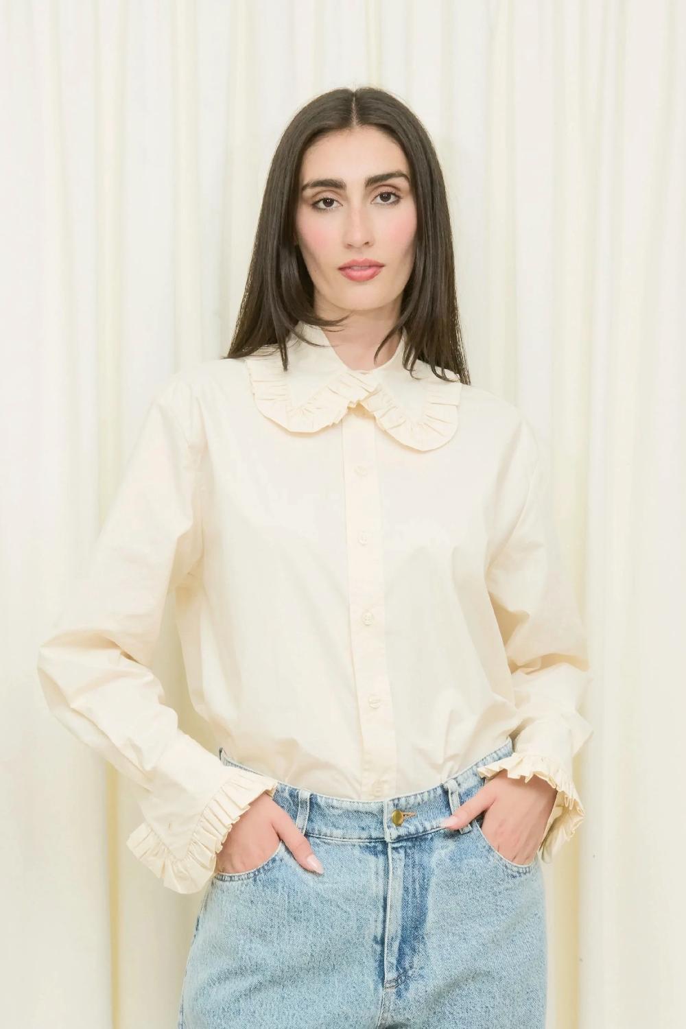 Tanner Fletcher Pippa Ruffle Button Down Shirt