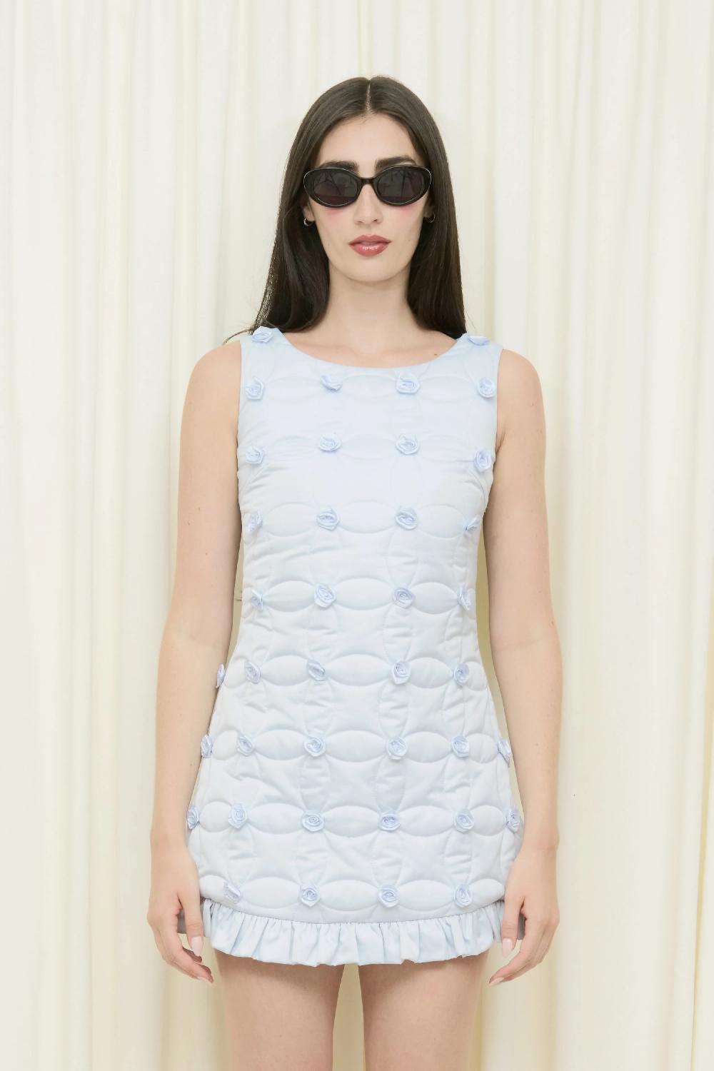 tanner fletcher Pippin Quilted Rosette Mini Dress