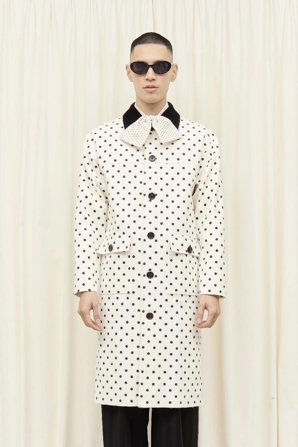 tanner fletcher Porter Polkadot Corduroy Coat