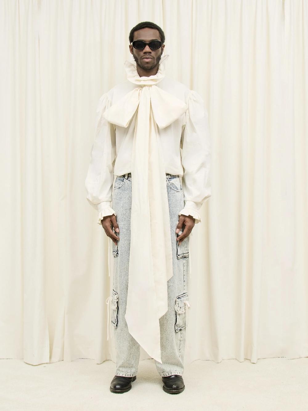 Tanner Fletcher Simone Oversized Pussybow Shirt