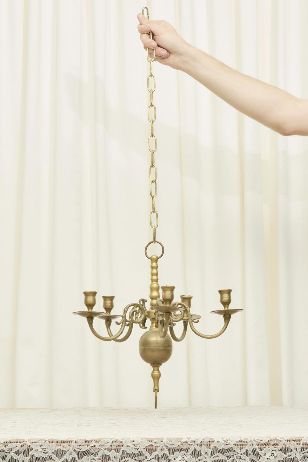Tanner Fletcher Vintage Brass Chandelier