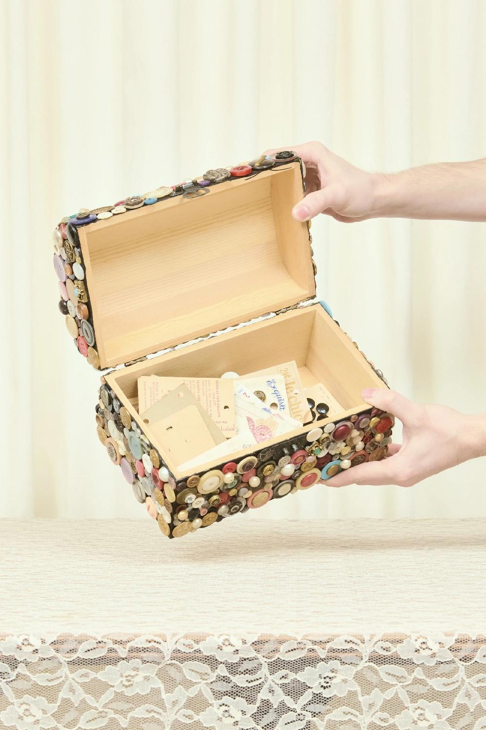 Tanner Fletcher Vintage Button Box Treasure Chest