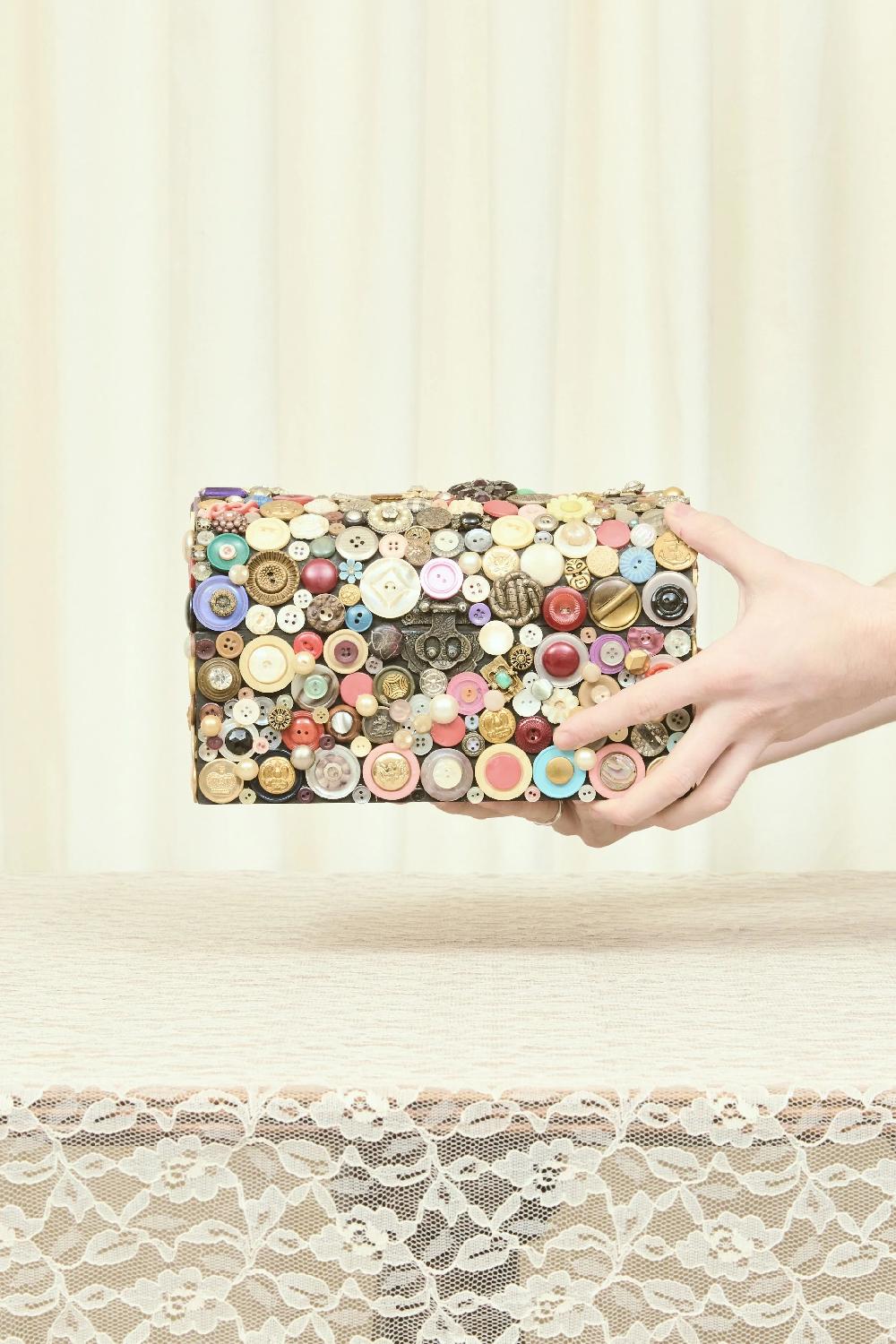 Tanner Fletcher Vintage Button Box Treasure Chest