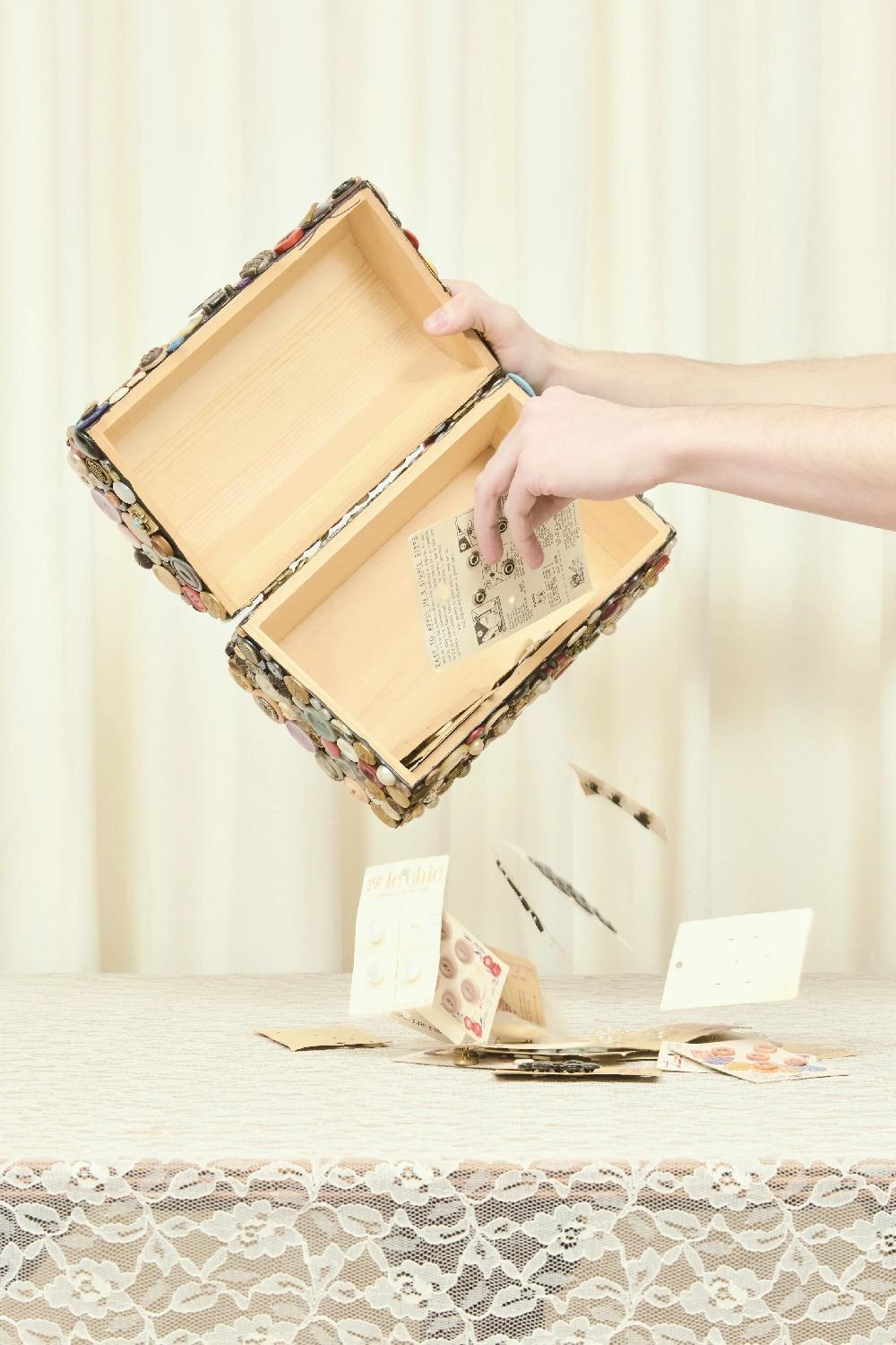 Tanner Fletcher Vintage Button Box Treasure Chest