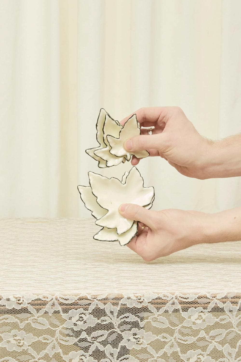 Tanner Fletcher Vintage Ceramic Leaf Dishes Set/5