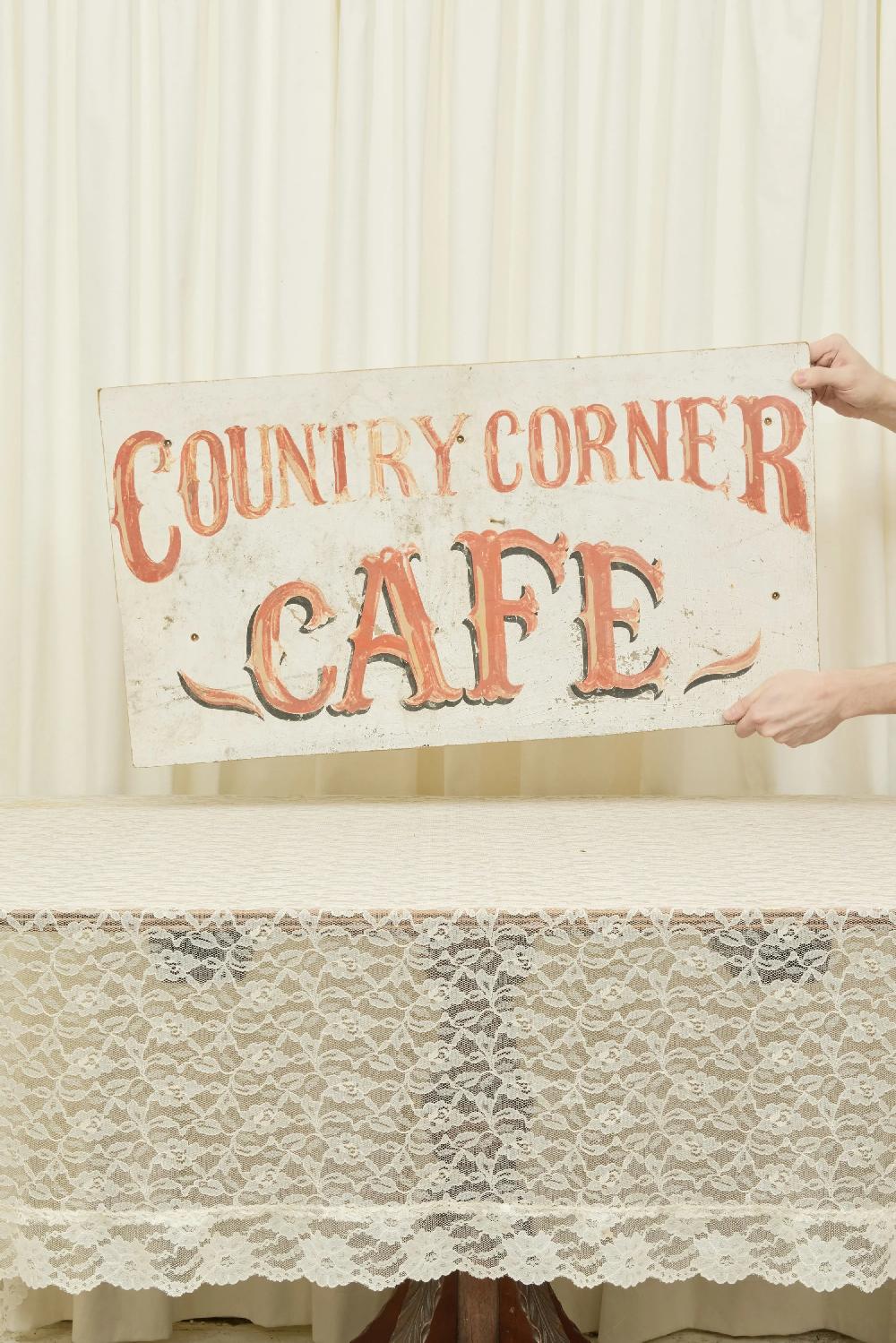 Tanner Fletcher Vintage "Country Corner Cafe" Sign