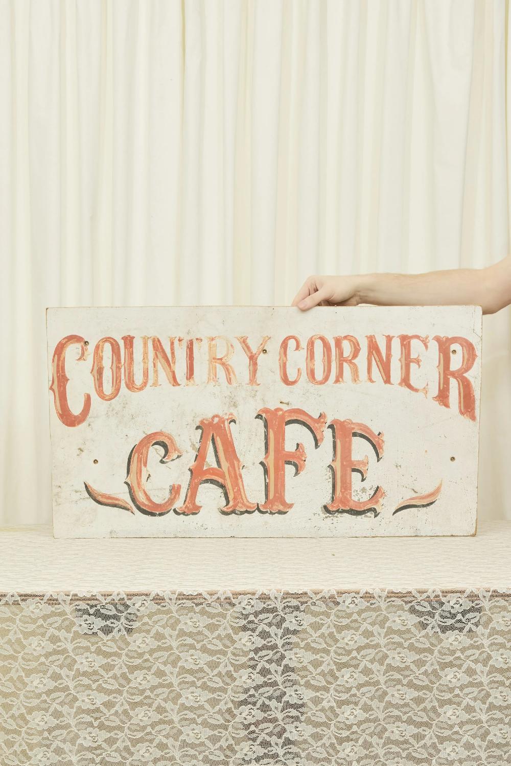 tanner fletcher Vintage "Country Corner Cafe" Sign