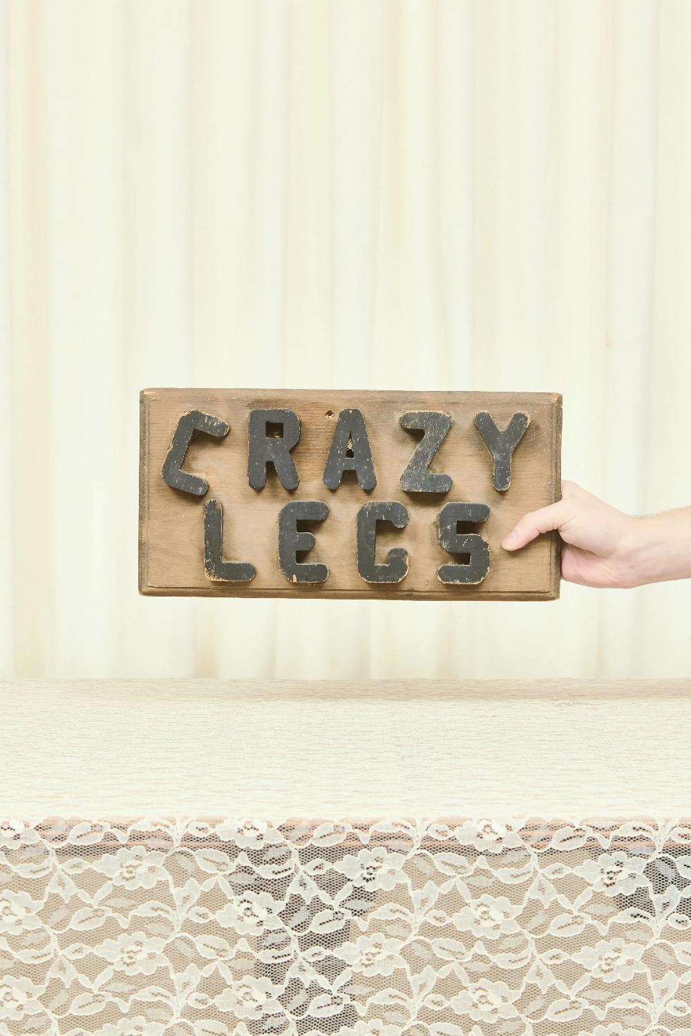 Tanner Fletcher Vintage "Crazy Legs" Folk Art Sign