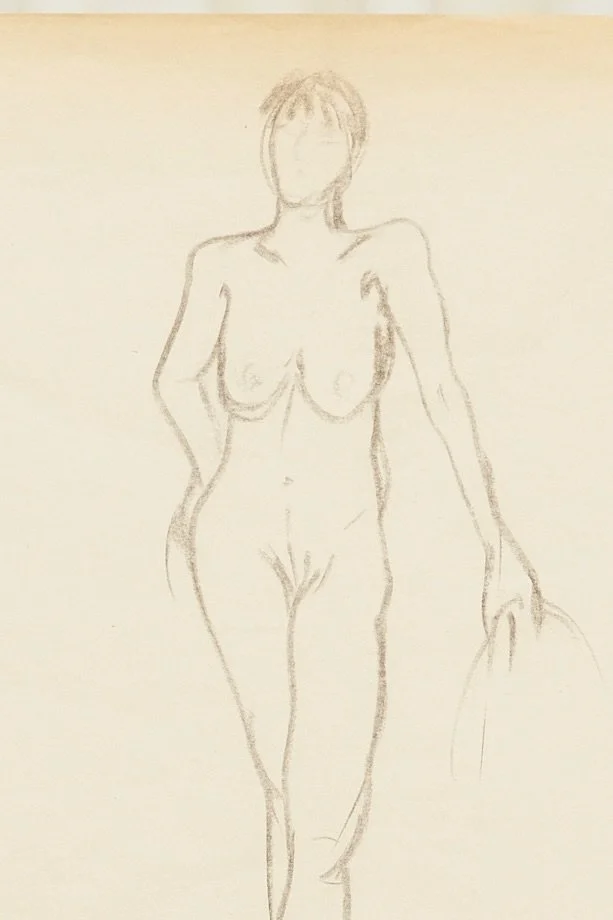 Tanner Fletcher Vintage Female Figure Sketch