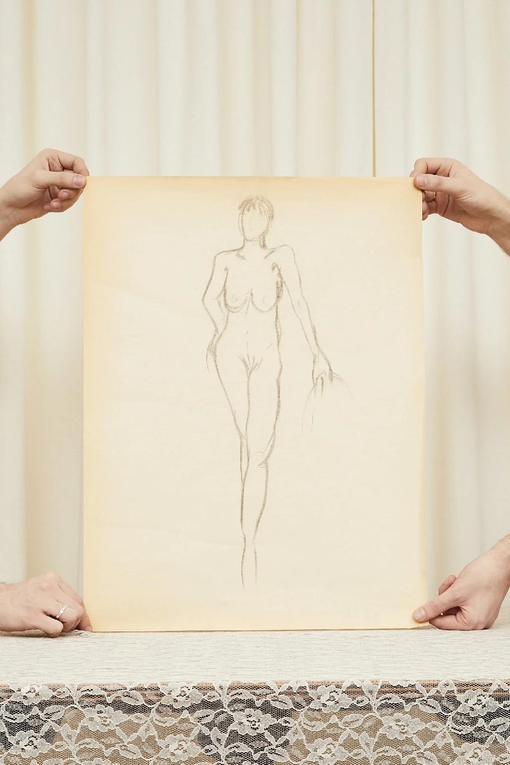 tanner fletcher Vintage Female Figure Sketch